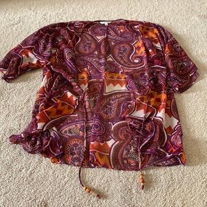 CAbi SHORT SLEEVE POLYESTER CARDIGAN-L